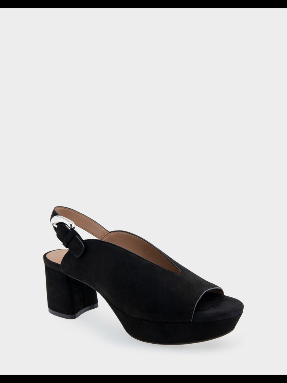 Aersoles Women's Peep Toe Platform Sandal in Black Cornelia